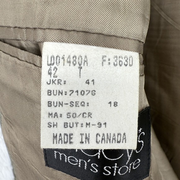 Vintage Chaps Ralph Lauren Blazer Size 42 Tall Wool Plaid Sport Coat Suit Jacket - Picture 6 of 16